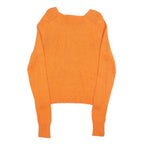 POLO RALPH LAUREN Girls Orange Plain Jumper Cotton Crew Neck Basic Knit L