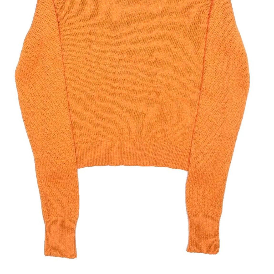 POLO RALPH LAUREN Girls Orange Plain Jumper Cotton Crew Neck Basic Knit L