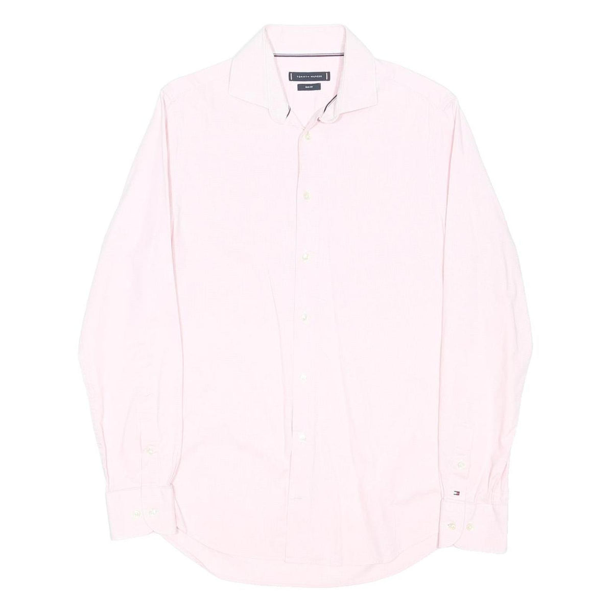 TOMMY HILFIGER Mens Pink Shirt M Cotton Blend Classic Fit Casual Button-Down