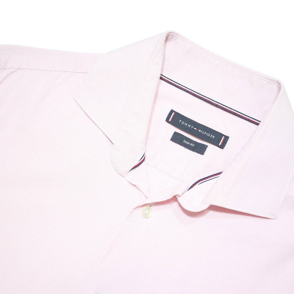 TOMMY HILFIGER Mens Pink Shirt M Cotton Blend Classic Fit Casual Button-Down