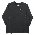 ADIDAS Womens Black Sweatshirt Crew Neck UK 10 Cotton Blend Pullover