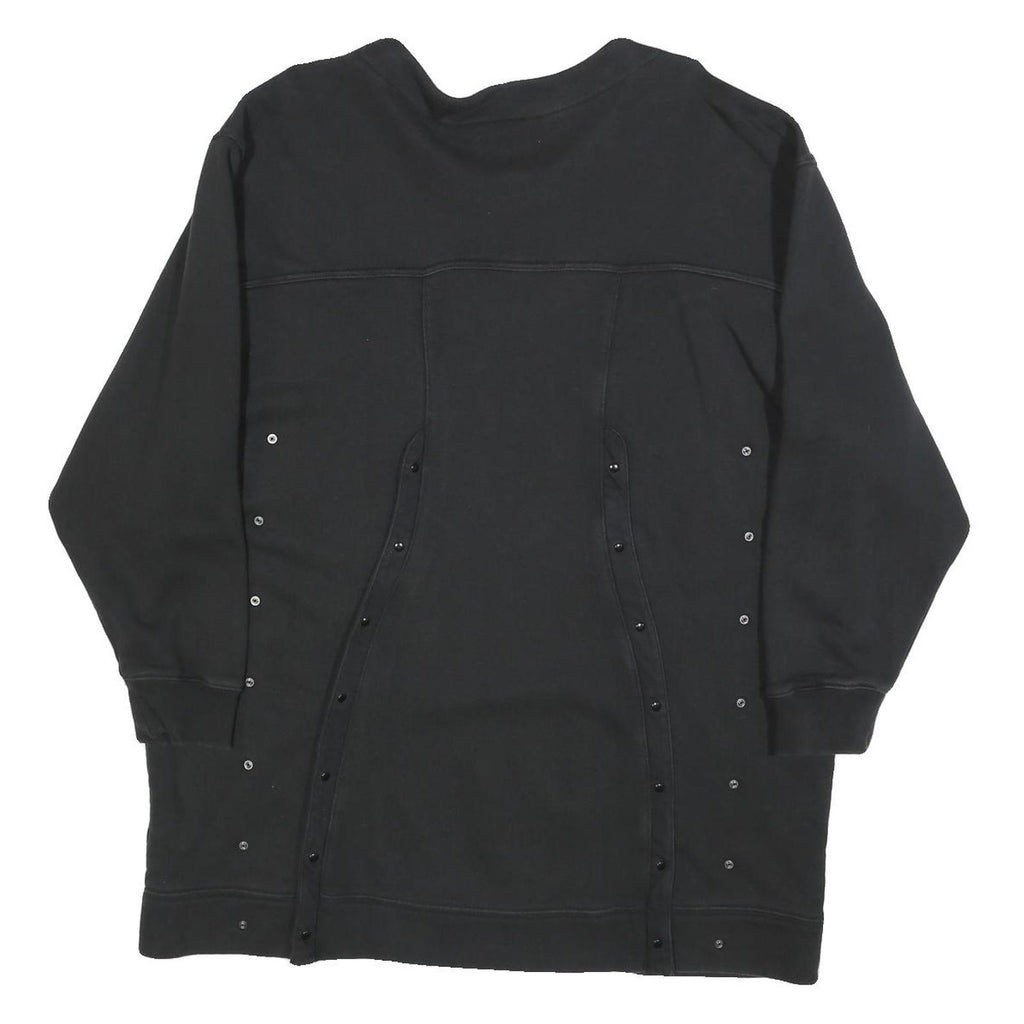 ADIDAS Womens Black Sweatshirt Crew Neck UK 10 Cotton Blend Pullover