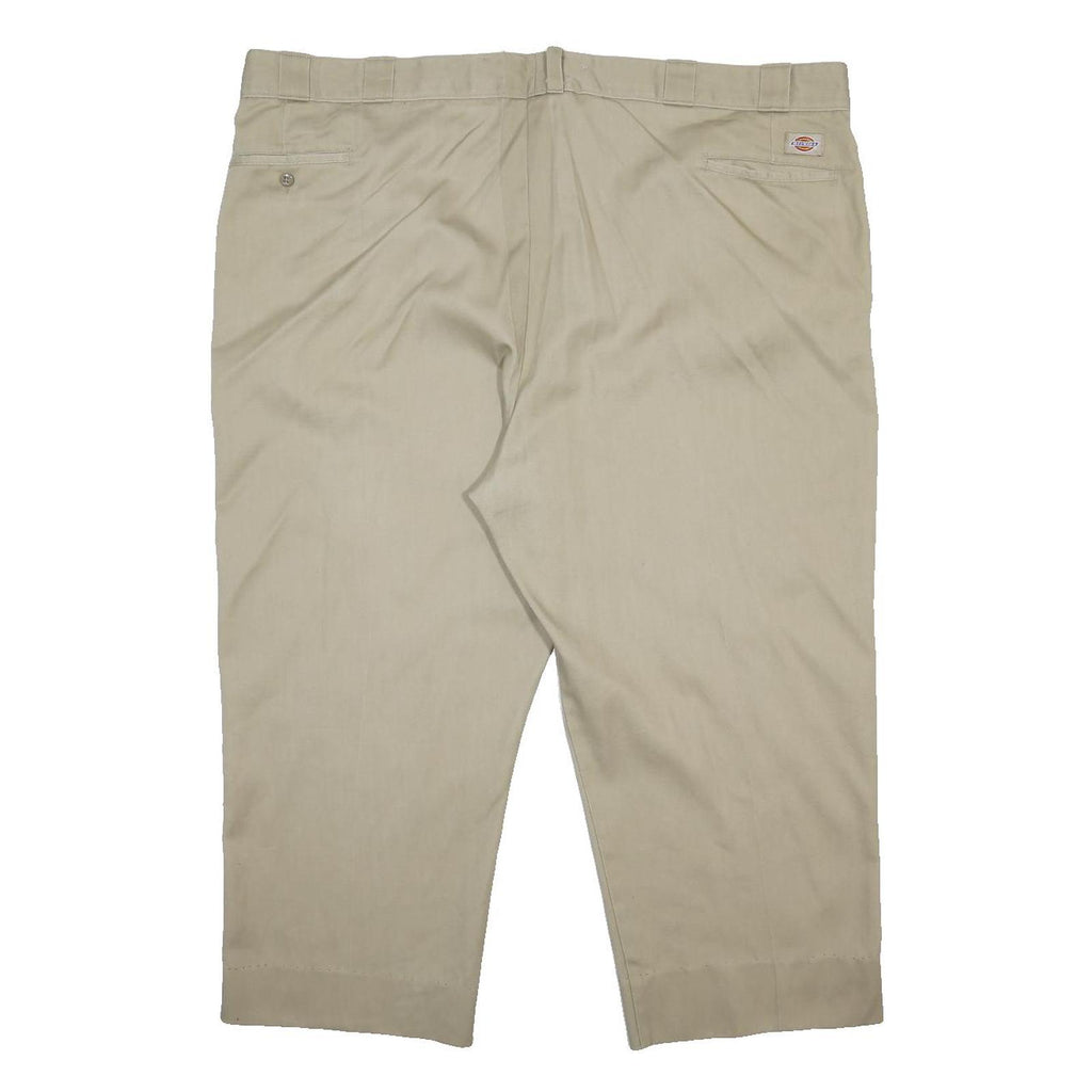 DICKIES Mens Cotton Blend Beige Regular Fit Straight Leg Trousers W50 L24