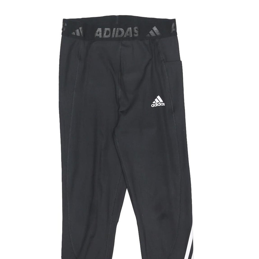 ADIDAS Womens Leggings Black & White Regular Tapered M W25 L25 Athletic