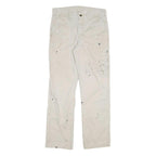 CARHARTT Mens Cotton Blend White Regular Straight Trousers W32 L31 Workwear