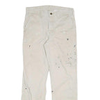 CARHARTT Mens Cotton Blend White Regular Straight Trousers W32 L31 Workwear