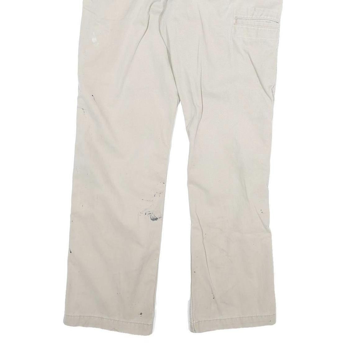 CARHARTT Mens Cotton Blend White Regular Straight Trousers W32 L31 Workwear