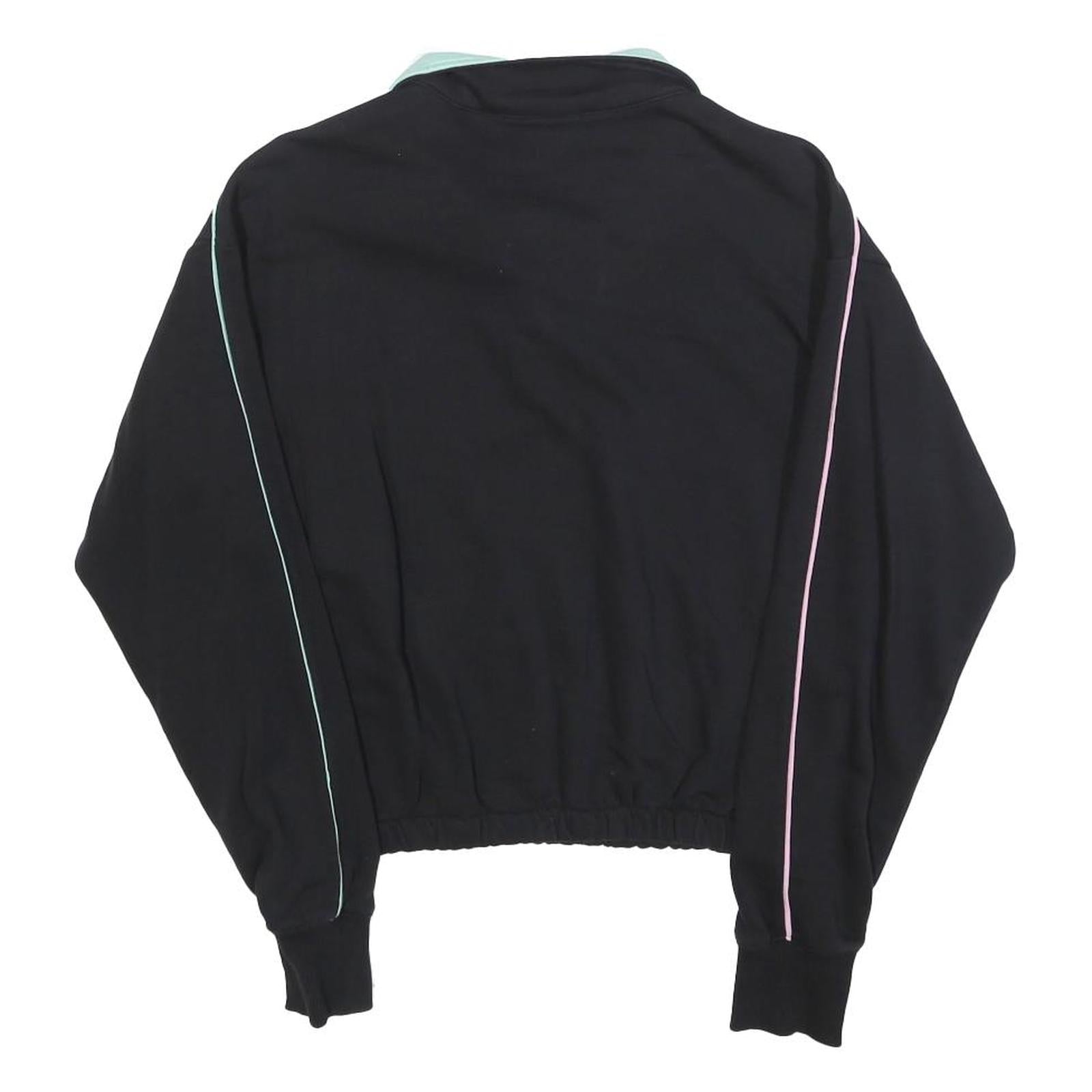 CHAMPION Womens Black & Mint Green 1/4 Zip Sweatshirt S Cotton Blend Casual