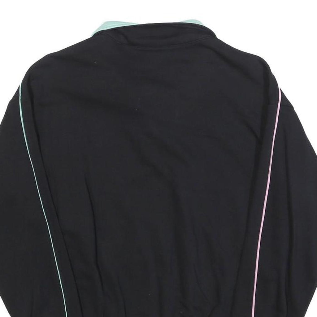 CHAMPION Womens Black & Mint Green 1/4 Zip Sweatshirt S Cotton Blend Casual