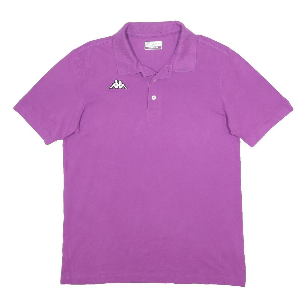 KAPPA Mens Purple Short Sleeve Plain M Polo Shirt Classic Cotton Casual