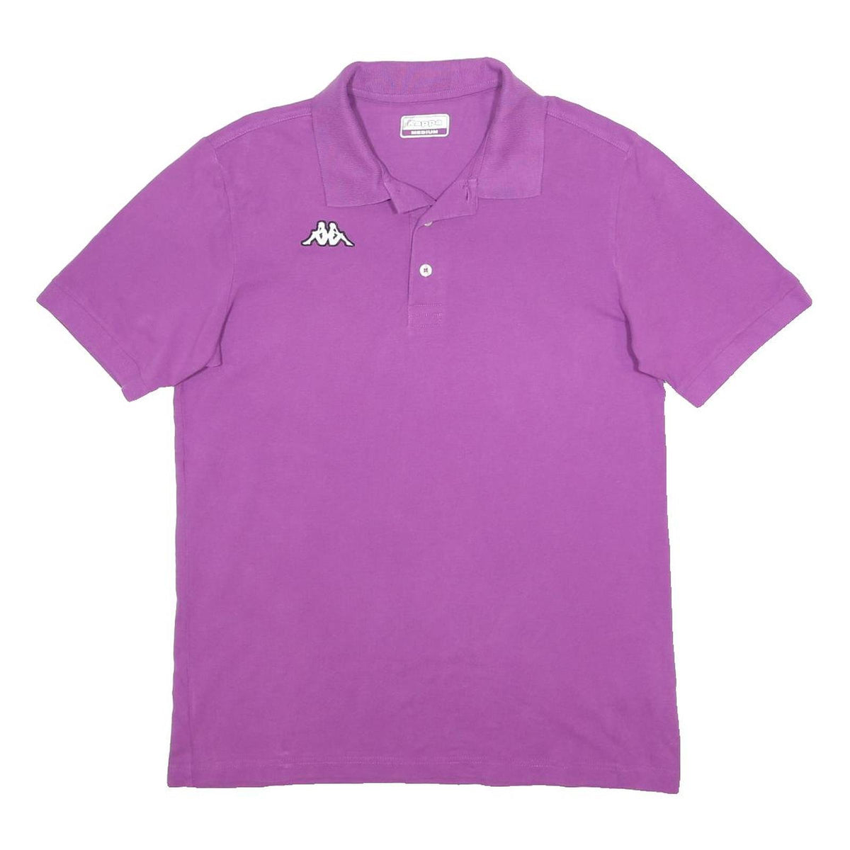 KAPPA Mens Purple Short Sleeve Plain M Polo Shirt Classic Cotton Casual