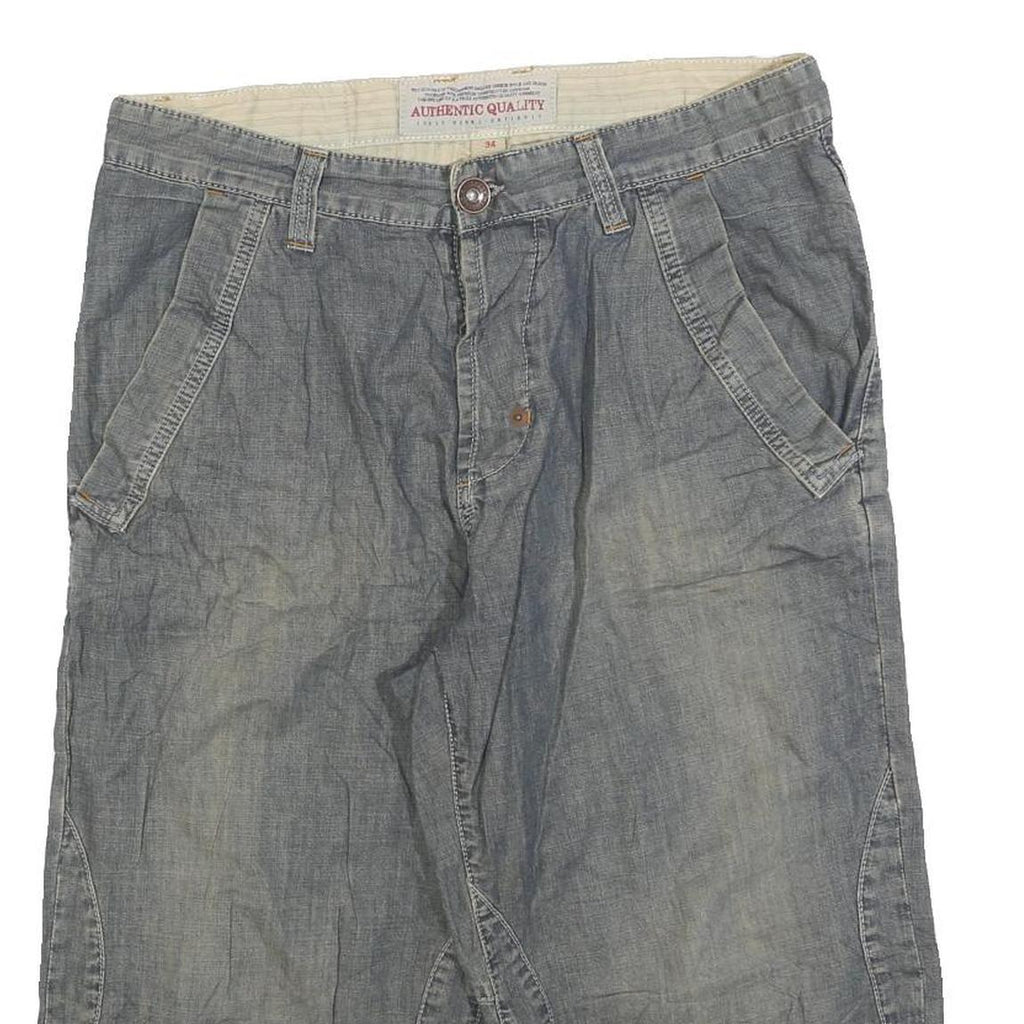 AUTHENTIC QUALITY Mens Shorts Blue Casual L W34 Cotton Blend Lightweight