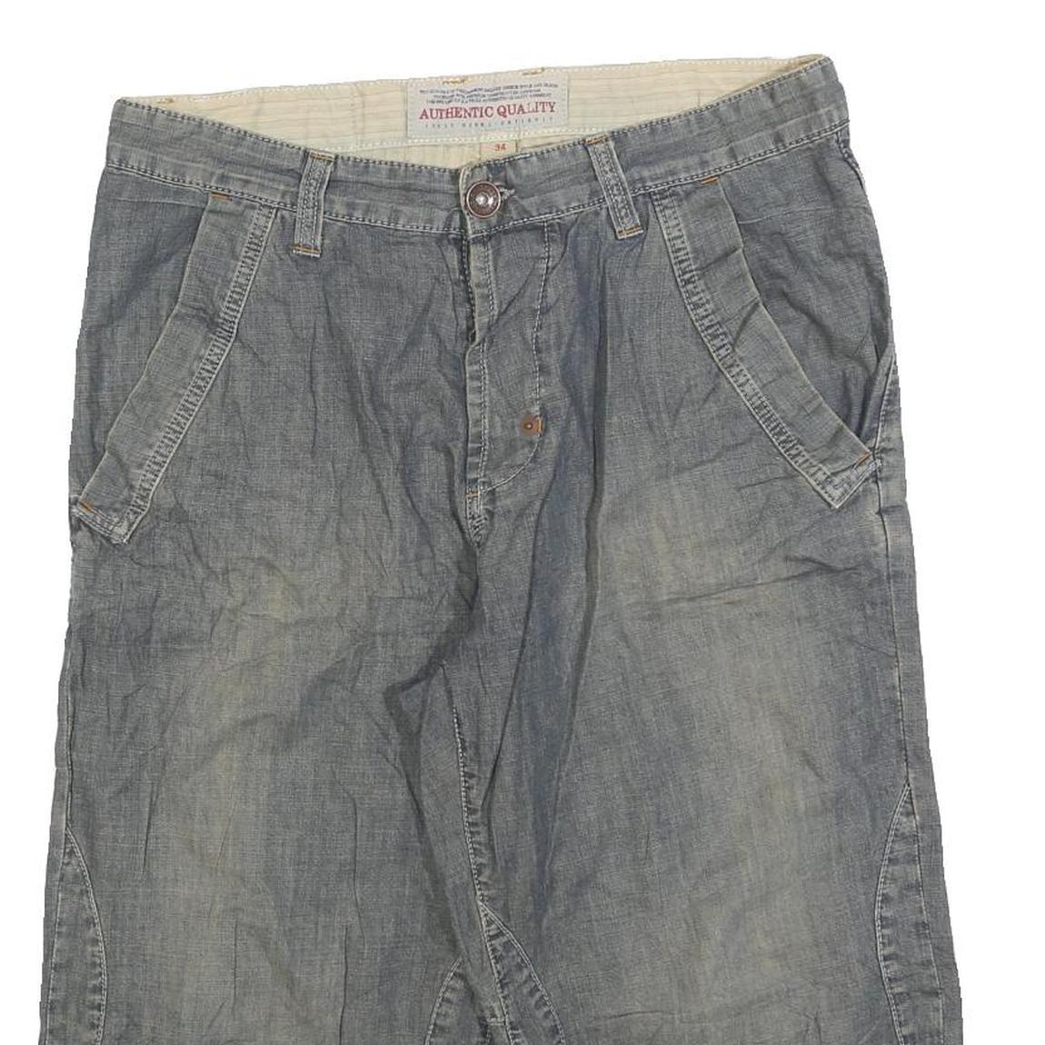 AUTHENTIC QUALITY Mens Shorts Blue Casual L W34 Cotton Blend Lightweight