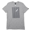 ADIDAS Mens Grey S Printed Logo Graphic T-Shirt Short Sleeve Crew Neck Cotton