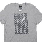 ADIDAS Mens Grey S Printed Logo Graphic T-Shirt Short Sleeve Crew Neck Cotton