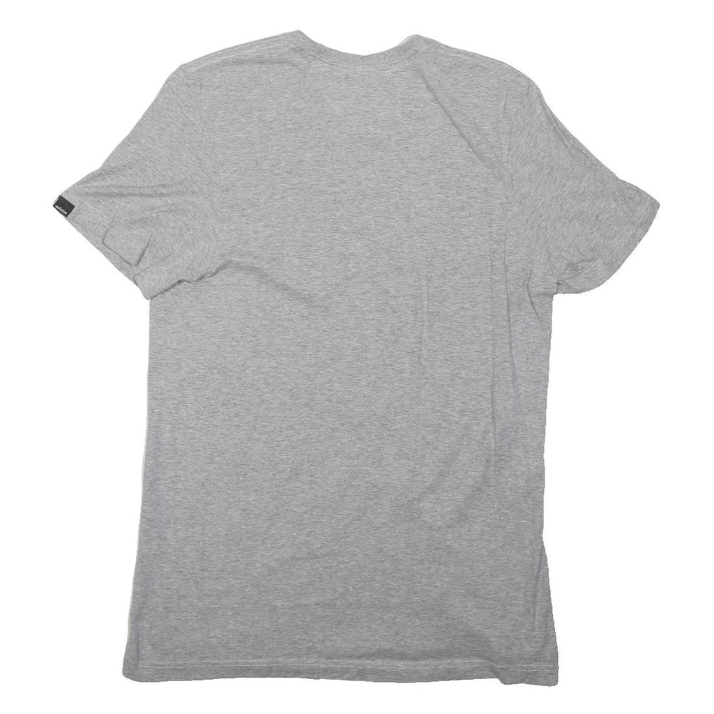 ADIDAS Mens Grey S Printed Logo Graphic T-Shirt Short Sleeve Crew Neck Cotton