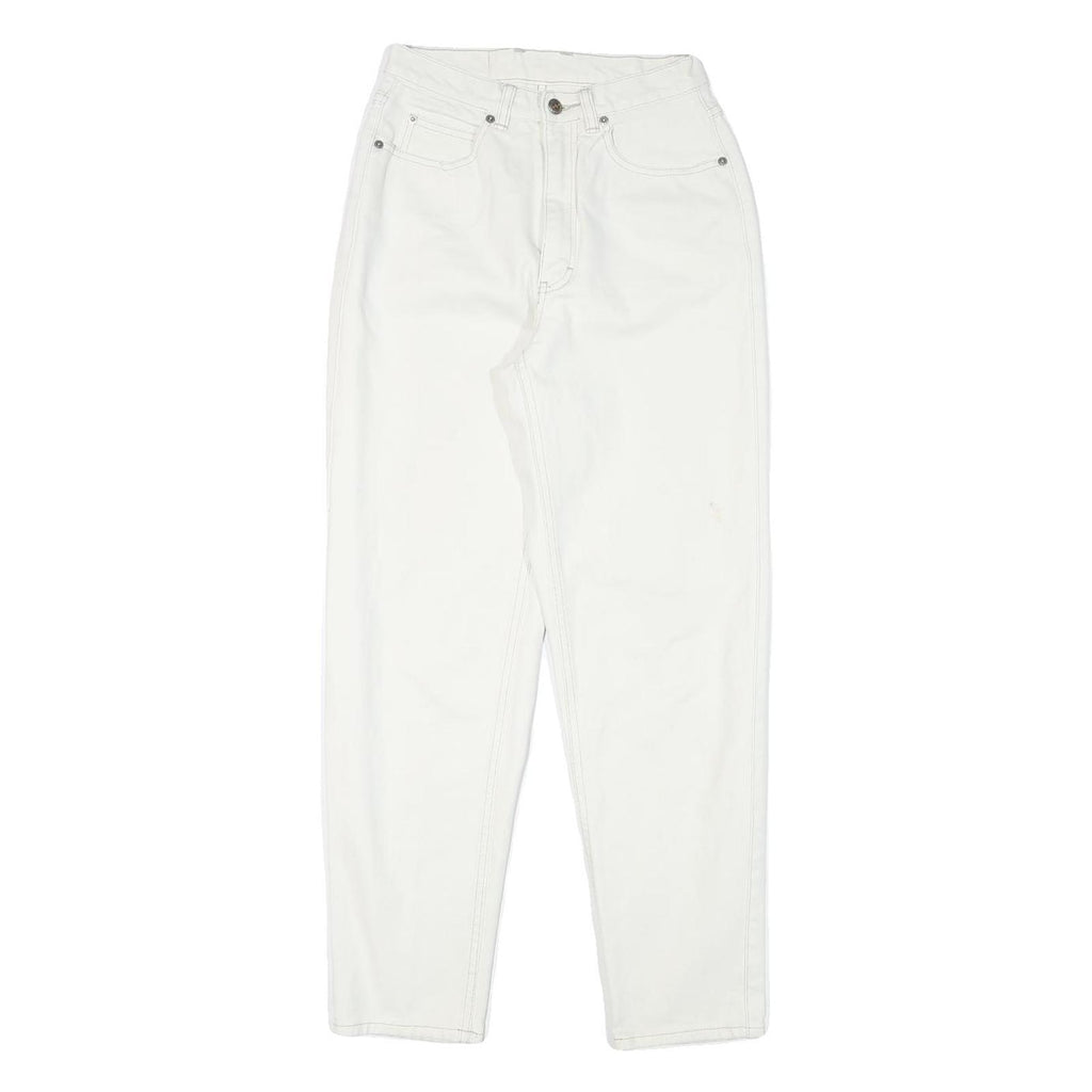 TEDDYS Womens Jeans White Relaxed Straight Cotton Blend W24 L28 Casual Wear