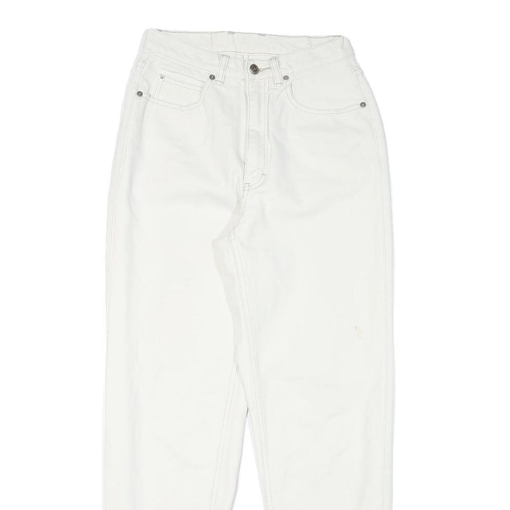 TEDDYS Womens Jeans White Relaxed Straight Cotton Blend W24 L28 Casual Wear