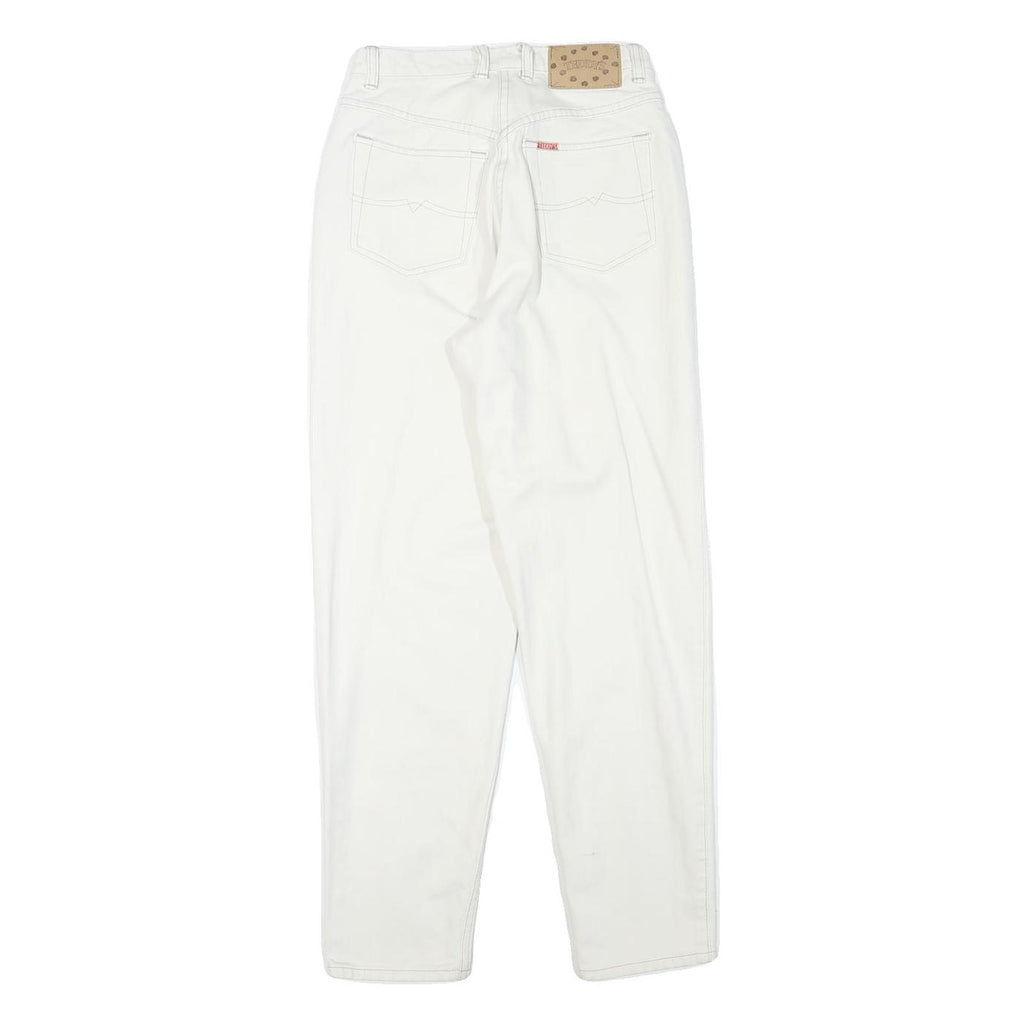 TEDDYS Womens Jeans White Relaxed Straight Cotton Blend W24 L28 Casual Wear