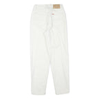 TEDDYS Womens Jeans White Relaxed Straight Cotton Blend W24 L28 Casual Wear