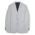 TOMMY HILFIGER Mens Blue White Pinstripe Blazer Jacket XL Cotton Button Classic