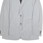 TOMMY HILFIGER Mens Blue White Pinstripe Blazer Jacket XL Cotton Button Classic