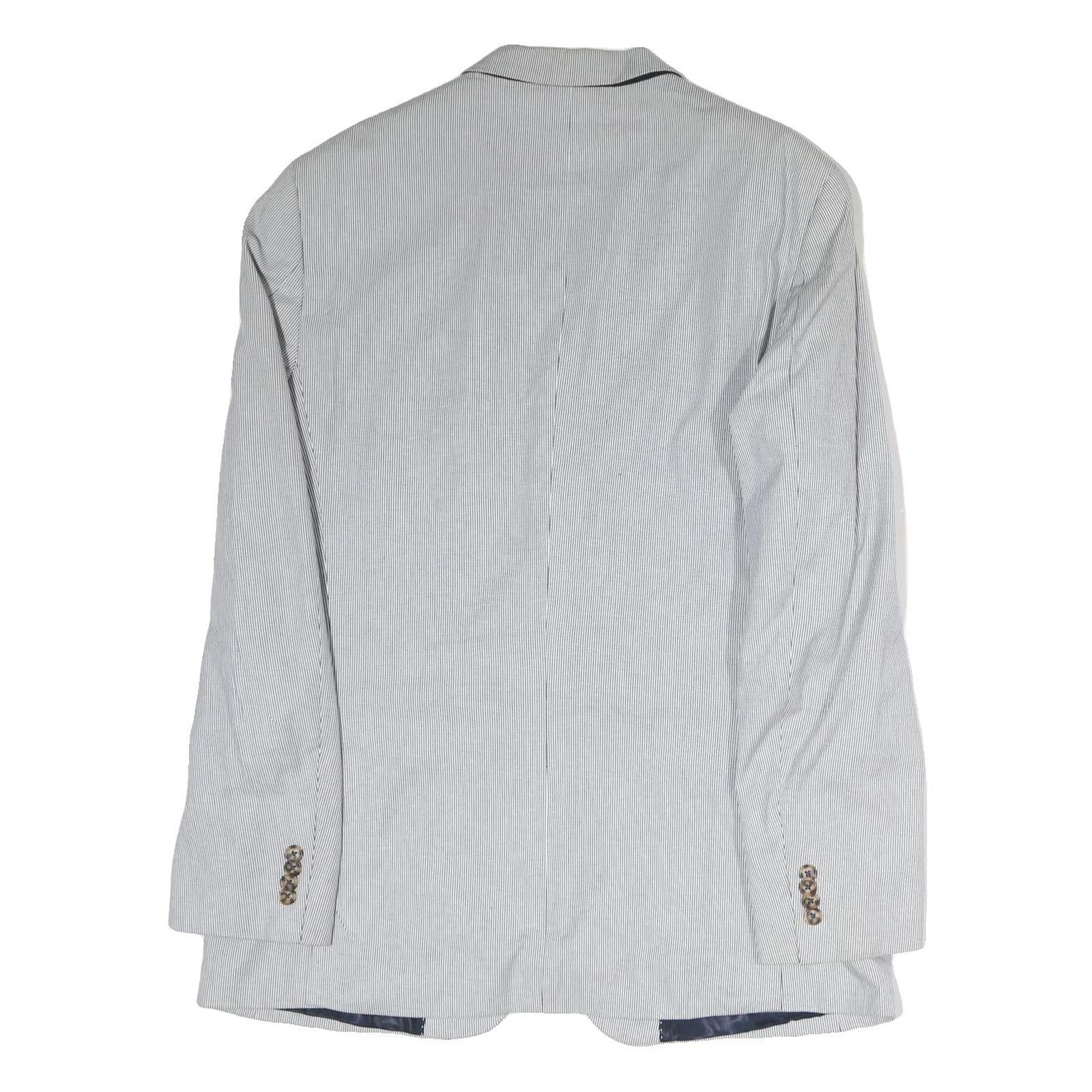 TOMMY HILFIGER Mens Blue White Pinstripe Blazer Jacket XL Cotton Button Classic