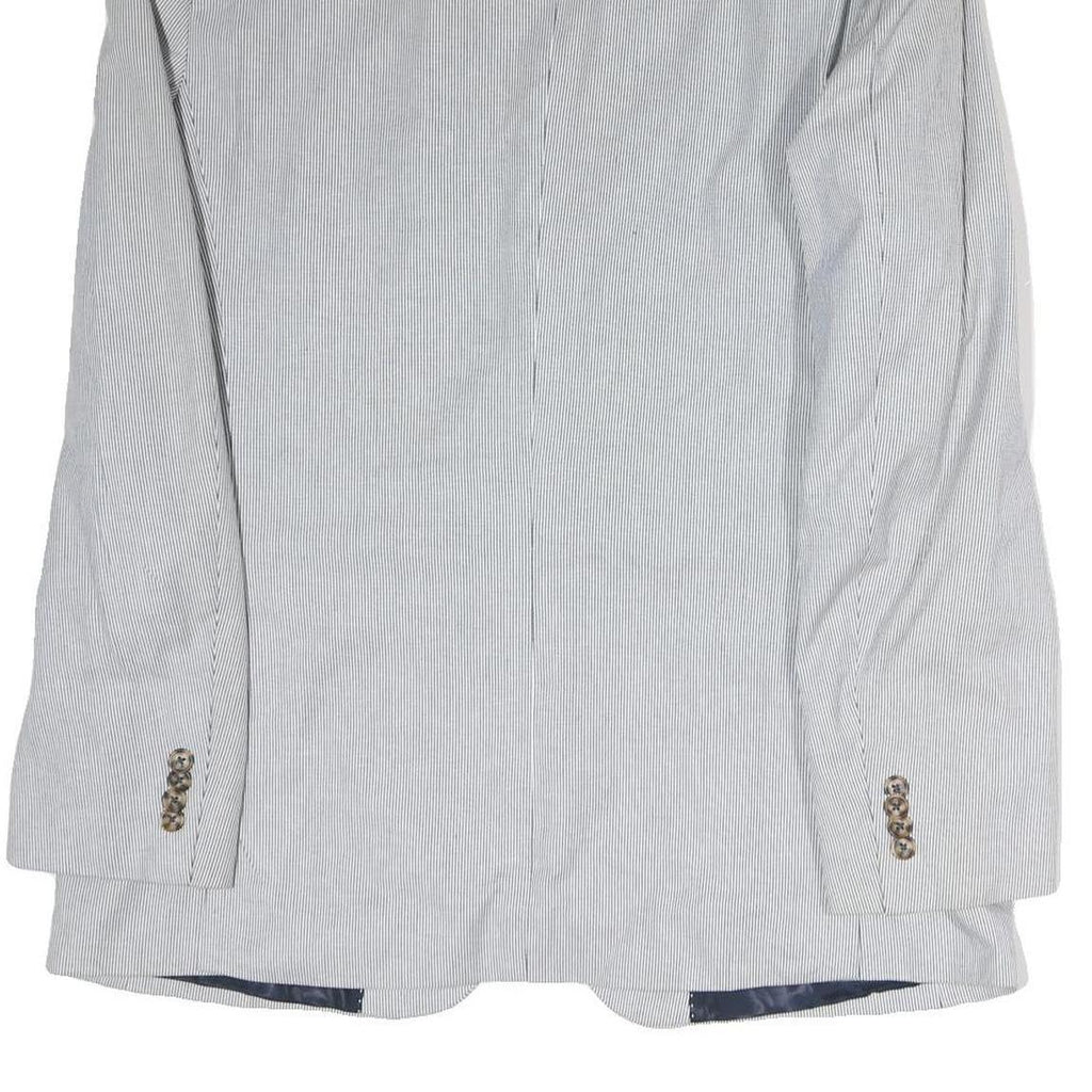 TOMMY HILFIGER Mens Blue White Pinstripe Blazer Jacket XL Cotton Button Classic