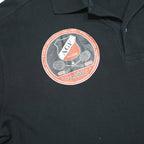 KAPPA Mens Black Polo Shirt Cotton L AGF Club Badge Short Sleeve Classic