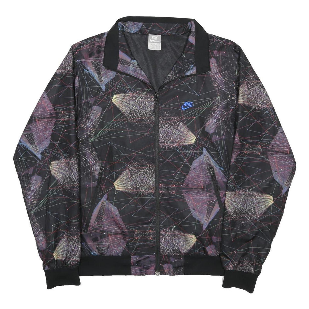 NIKE TN Air Mens Black Geometric Jacket S Polyester Zip Athletic Sportswear