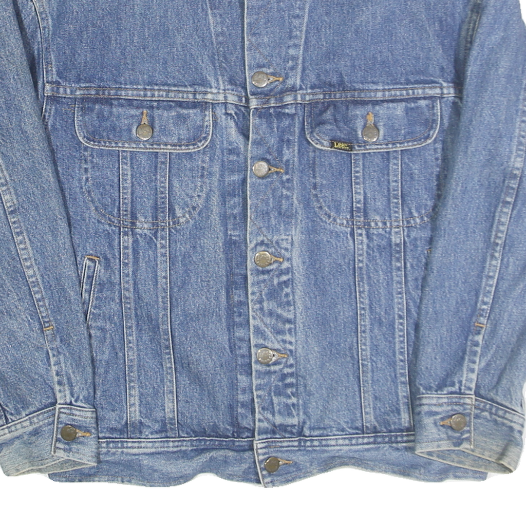 LEE Mens Blue Cotton Denim Jacket M Button Closure Classic Fit Casual Wear