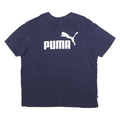 PUMA Mens Blue Logo Graphic T-Shirt L Short Sleeve Crew Neck Cotton Blend