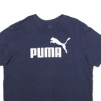 PUMA Mens Blue Logo Graphic T-Shirt L Short Sleeve Crew Neck Cotton Blend