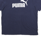 PUMA Mens Blue Logo Graphic T-Shirt L Short Sleeve Crew Neck Cotton Blend