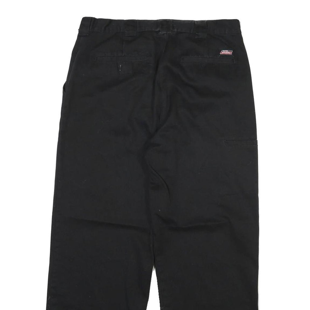 DICKIES Mens Cotton Blend Black Regular Straight Trousers W36 L30 Workwear Zip