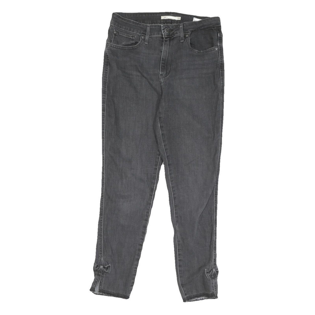 LEVI'S Womens Jeans Black Slim Skinny Denim W29 L27 Bow Detail Ankle Zip
