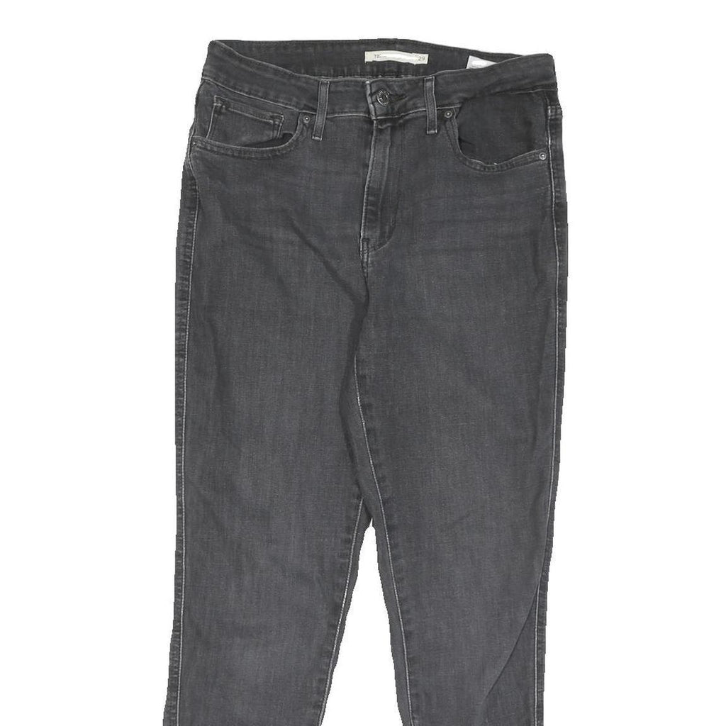LEVI'S Womens Jeans Black Slim Skinny Denim W29 L27 Bow Detail Ankle Zip