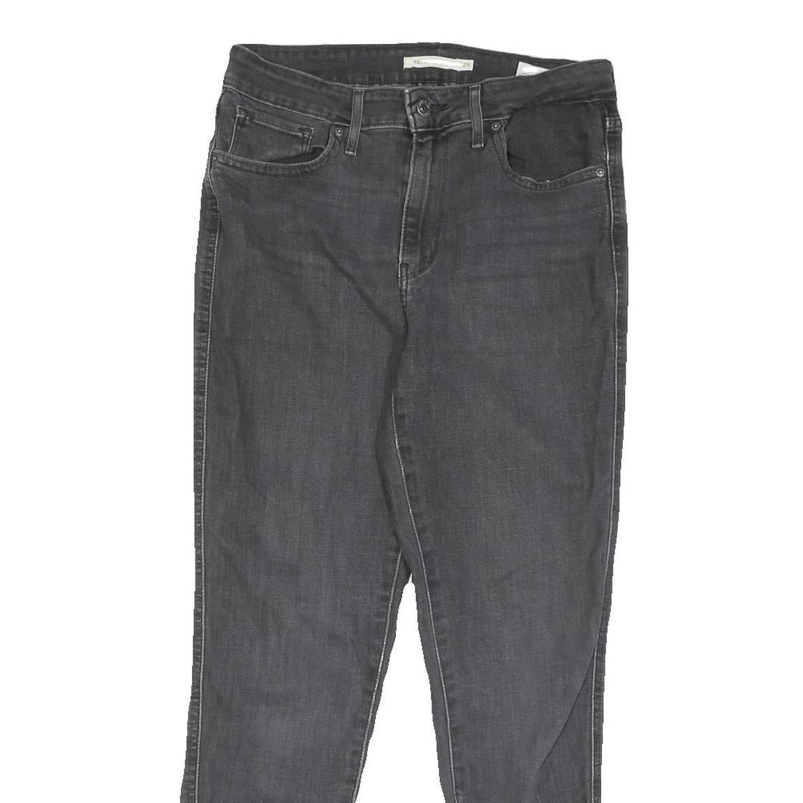 LEVI'S Womens Jeans Black Slim Skinny Denim W29 L27 Bow Detail Ankle Zip
