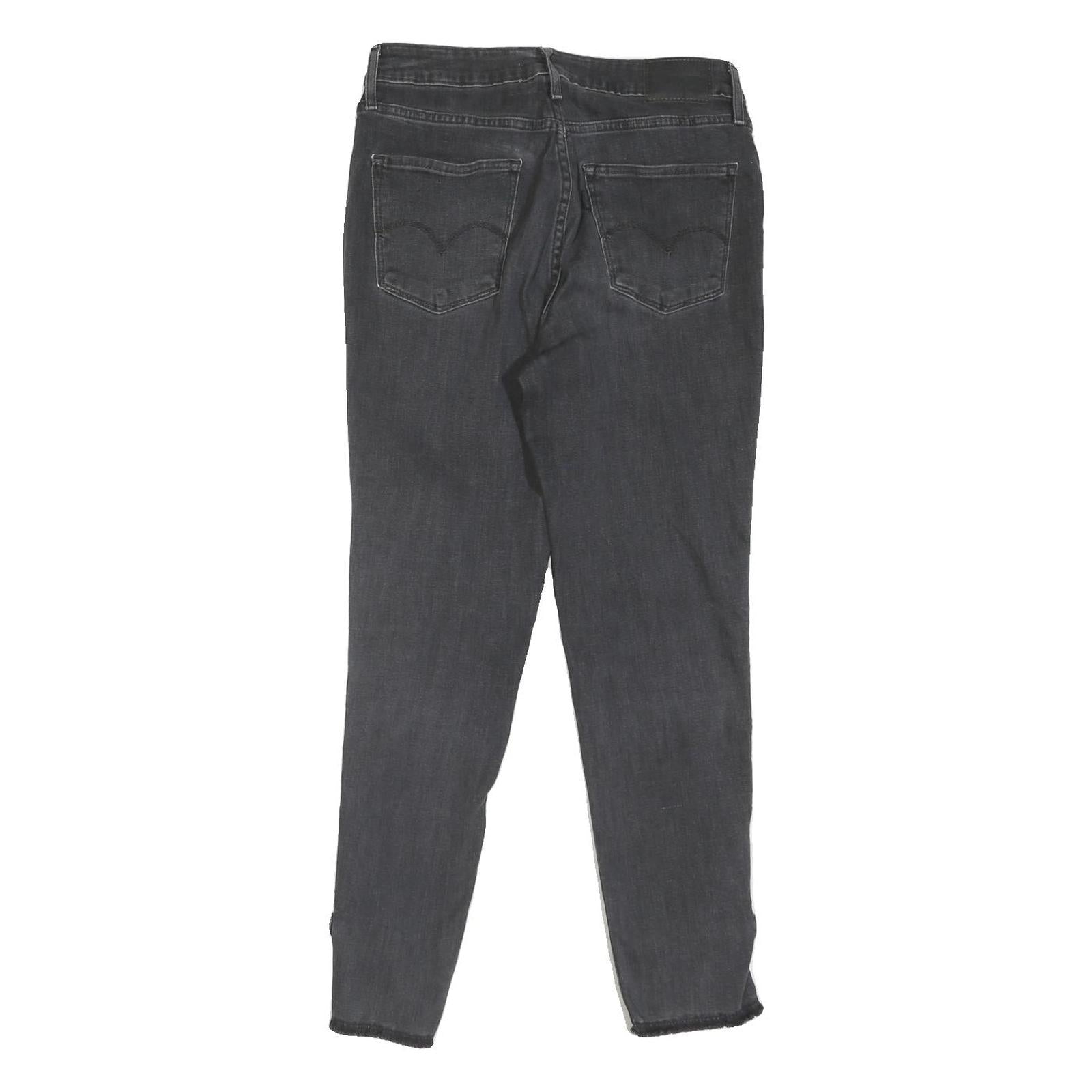 LEVI'S Womens Jeans Black Slim Skinny Denim W29 L27 Bow Detail Ankle Zip