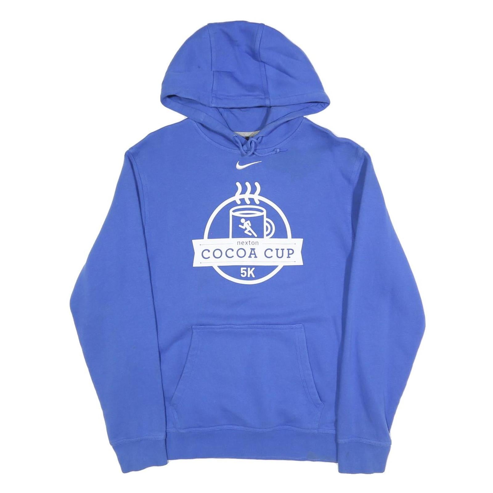 NIKE Mens Blue Cocoa Cup 5K Pullover Hoodie M Cotton Blend Sportswear