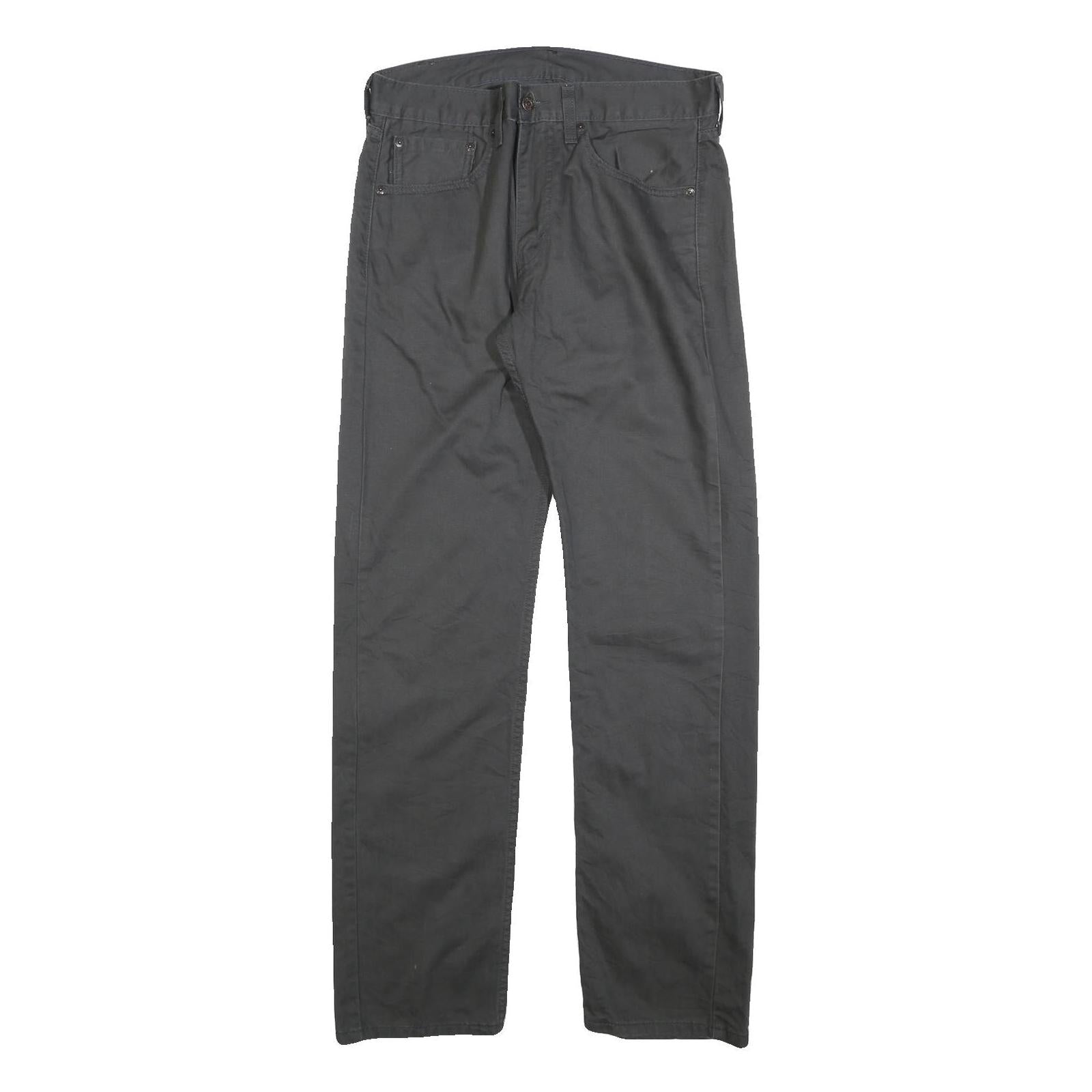 LEVI'S Mens Cotton Blend Black Slim Straight Trousers W31 L32 Casual Zip Closure
