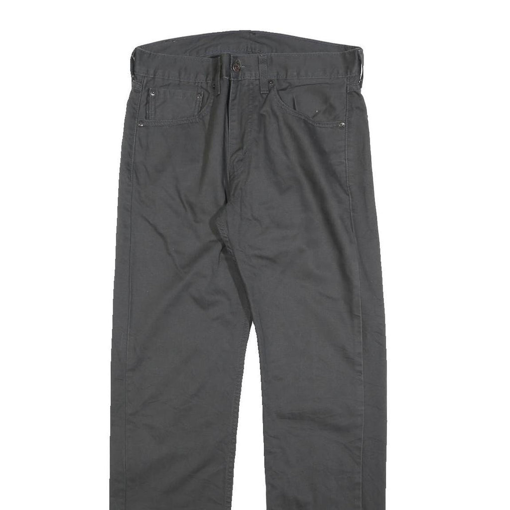 LEVI'S Mens Cotton Blend Black Slim Straight Trousers W31 L32 Casual Zip Closure