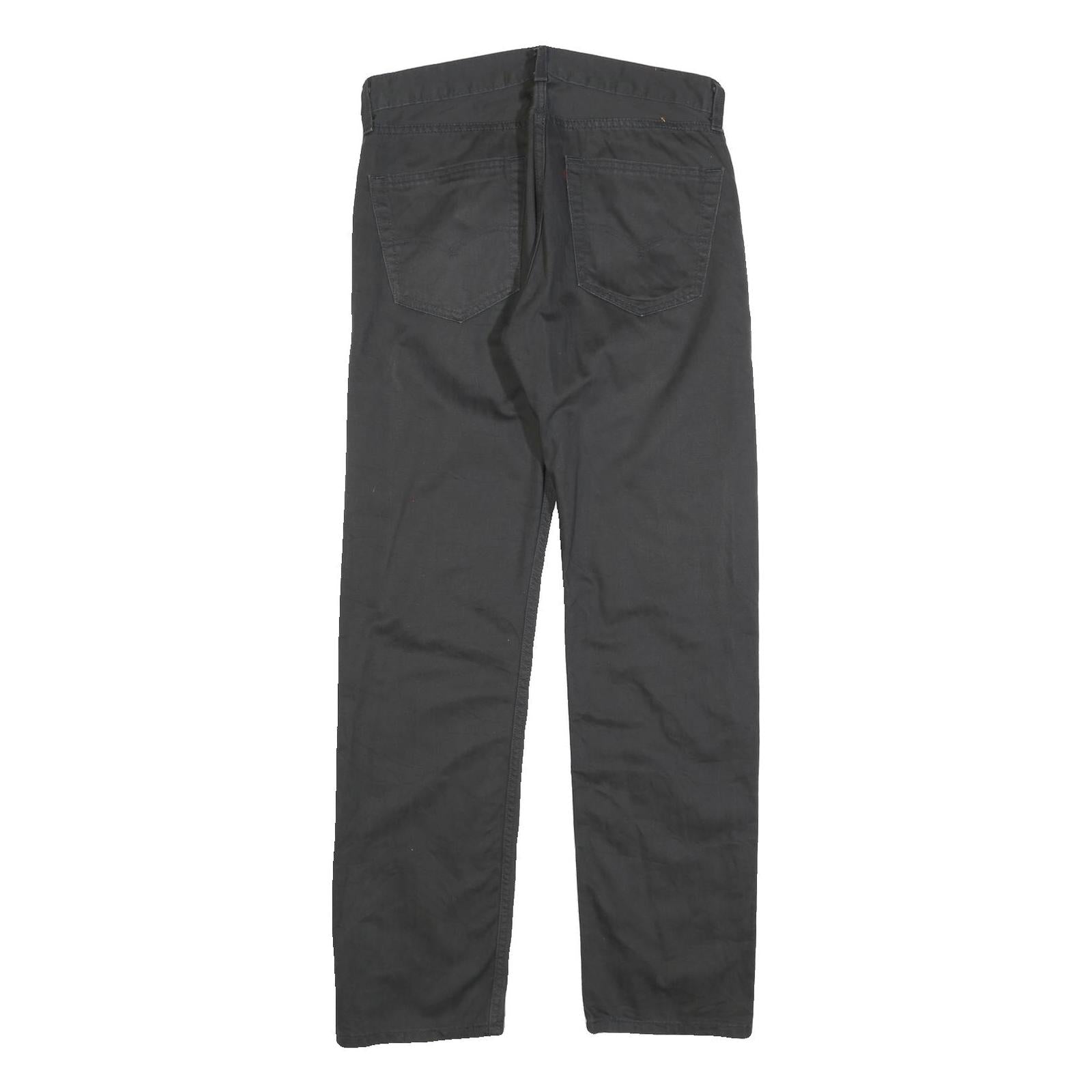 LEVI'S Mens Cotton Blend Black Slim Straight Trousers W31 L32 Casual Zip Closure