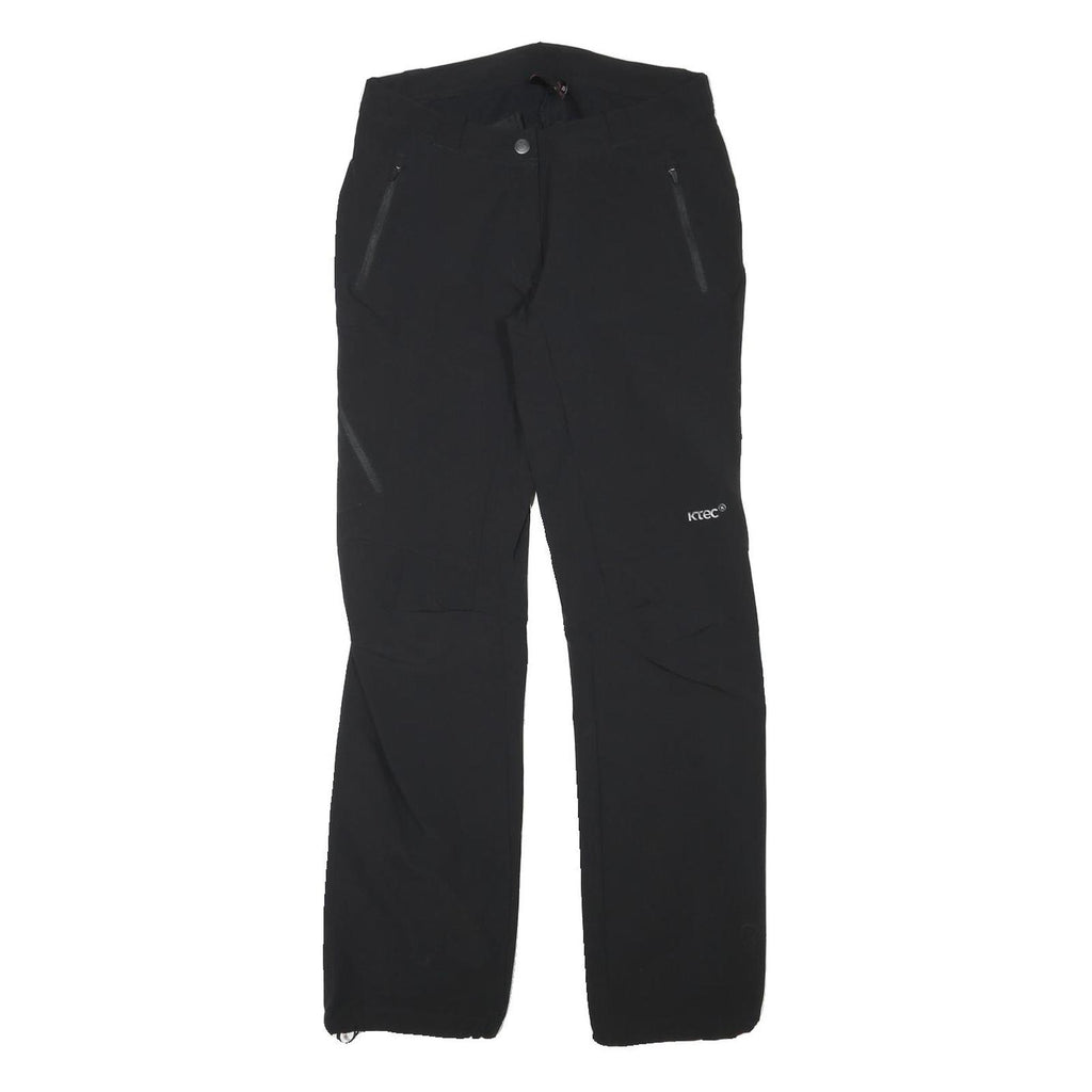 KTEC Womens Black Regular Fit Trousers W28 L30 Outdoor Activewear Zip Closure