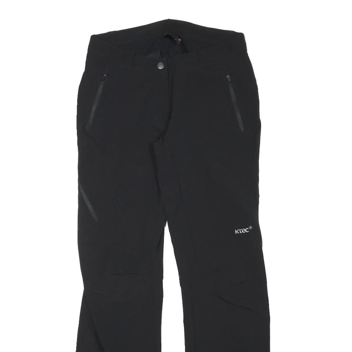 KTEC Womens Black Regular Fit Trousers W28 L30 Outdoor Activewear Zip Closure
