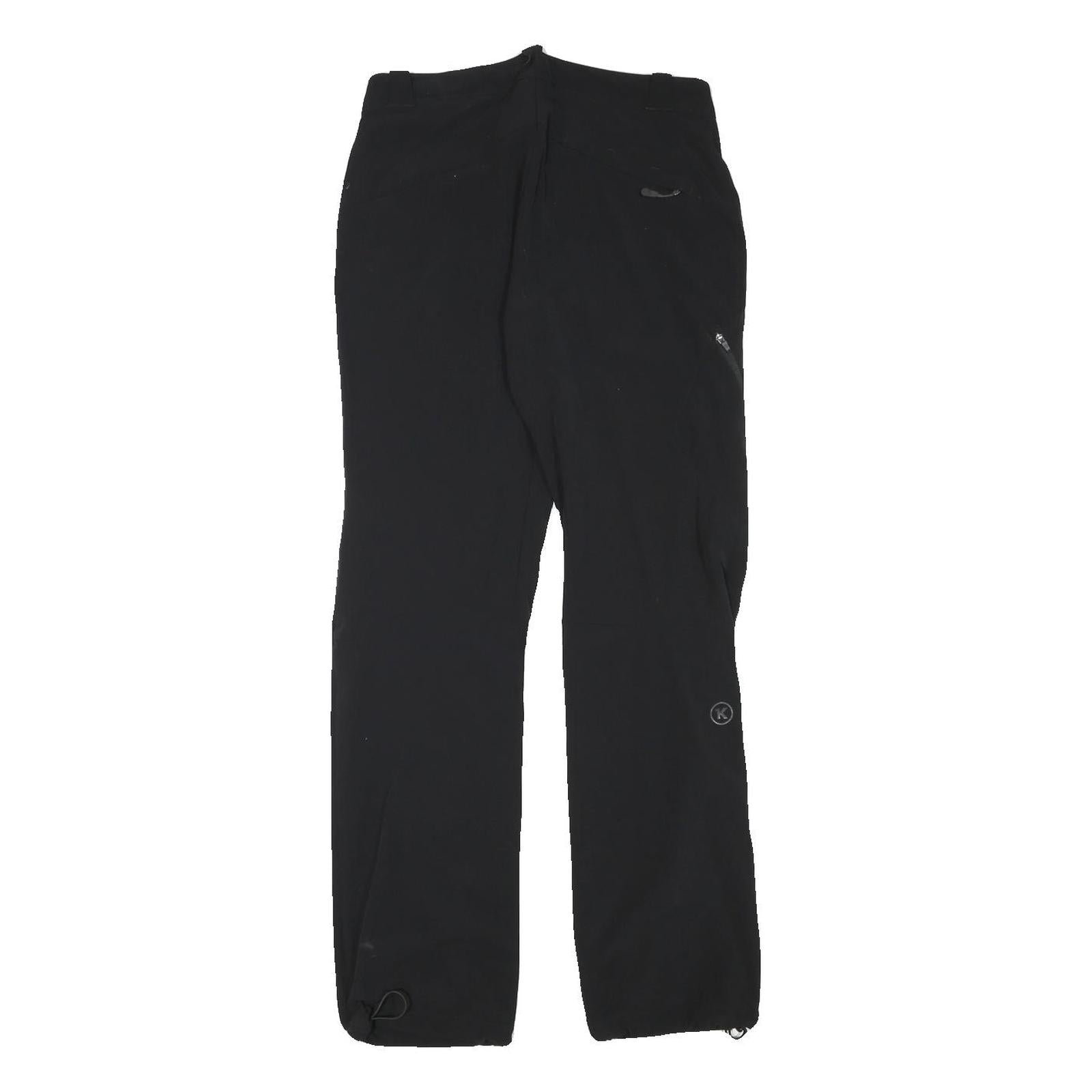 KTEC Womens Black Regular Fit Trousers W28 L30 Outdoor Activewear Zip Closure