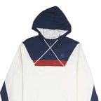 REEBOK Mens Navy & White Red Colourblock Hoodie Jacket M Polyester Zip Casual