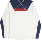REEBOK Mens Navy & White Red Colourblock Hoodie Jacket M Polyester Zip Casual