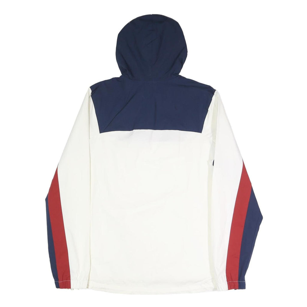 REEBOK Mens Navy & White Red Colourblock Hoodie Jacket M Polyester Zip Casual
