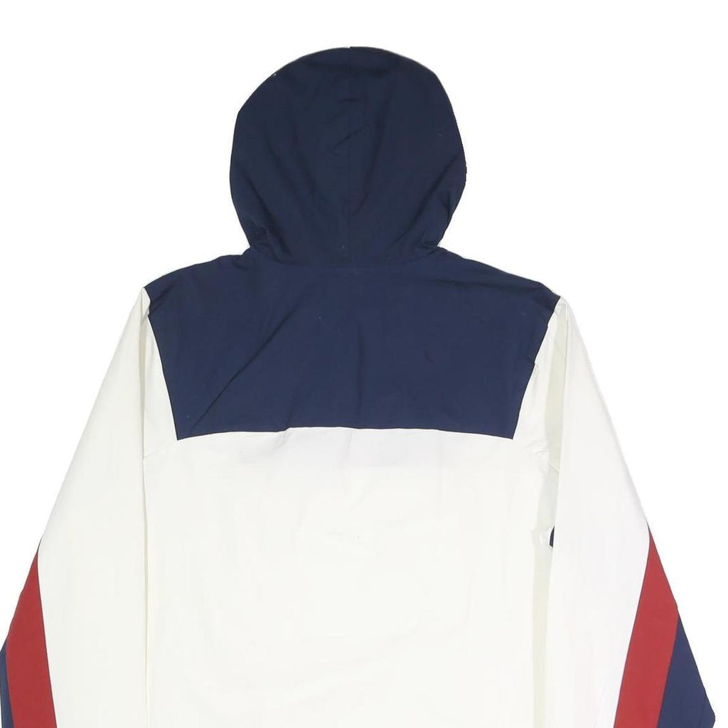 REEBOK Mens Navy & White Red Colourblock Hoodie Jacket M Polyester Zip Casual